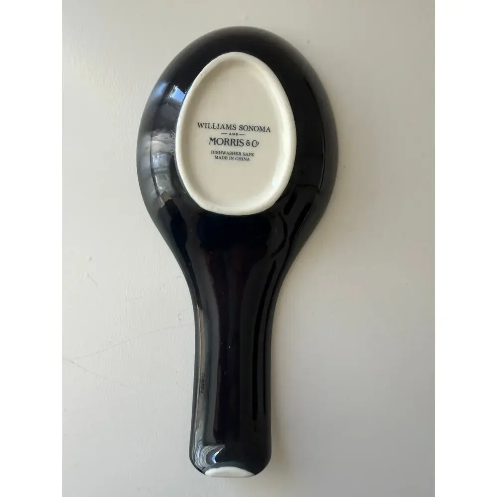 Williams Sonoma Morris & Co Blue & White Spoon Rest LN Blue White Gold Mint